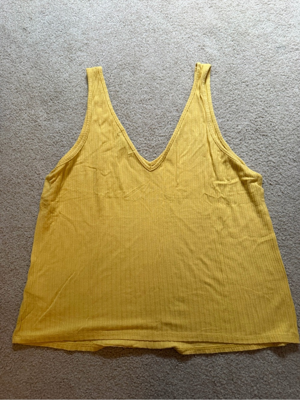 Wonderly Mustard Yellow V-Neck Ribbed Tank